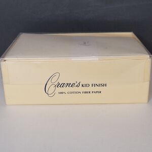 Vintage Crane’s since 1801 Kid Finish 100% Cotton Fiber Note Paper w Envelopes